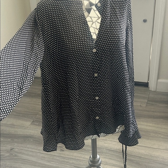 Robert Rodriguez Black and White Star Pattern Open Back Top - Picture 5 of 11